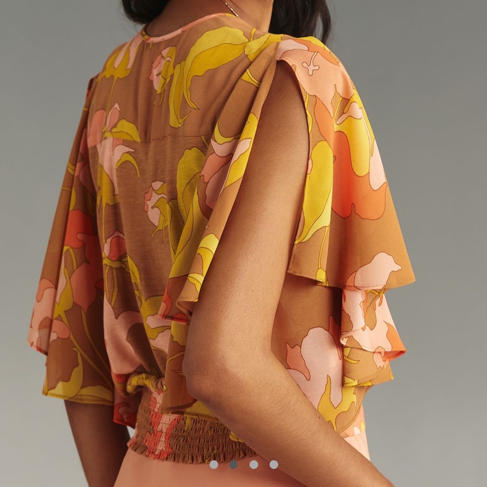 *Anthropologie Tiny Olympia Faux Wrap Top - Picture 3 of 5